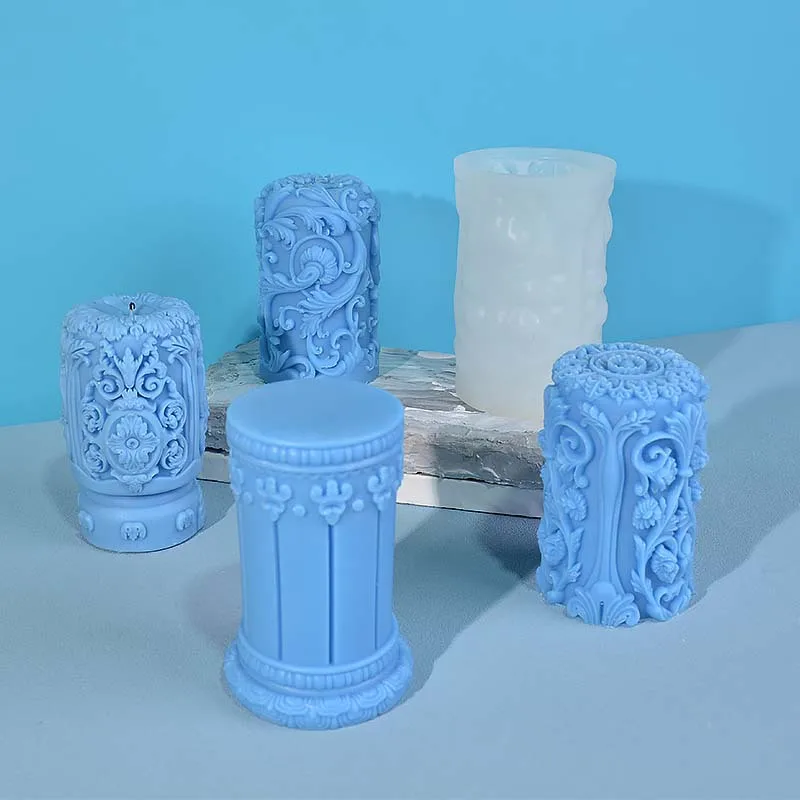 Soap Making Art - Резная римская колонна, свеча, силиконовая форма,